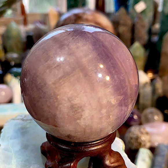 🔥SALE🔥 Purple Fluorite Crystal Sphere With Sparkles! Watch The Video! - Picture 4 of 7
